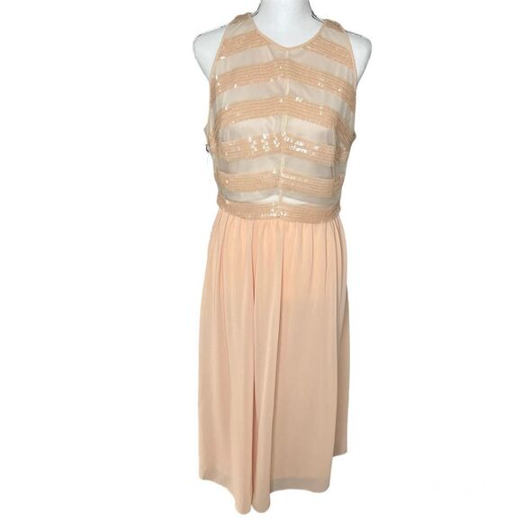 NEW! Ali & Jay Chevron Sequin Two Piece Midi Cream Bridal Dress Size Large - Picture 15 of 15